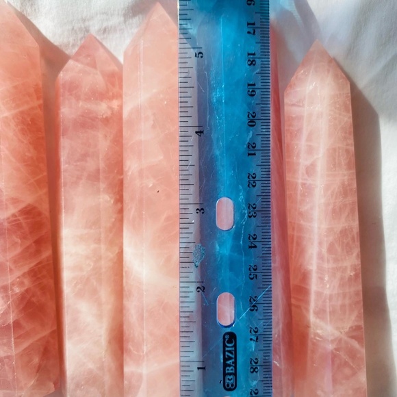 Rose quartz 5” crystal tower! Heart chakra healer!Ballet Pink! Ethically mined! - Picture 5 of 5